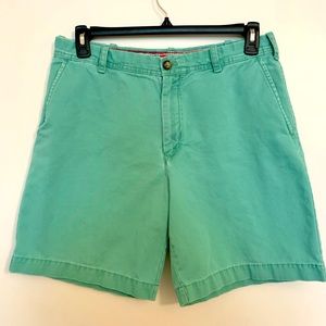 Men's Izod Shorts Green Chinos Size 34 8" Inseam Excellent Condition